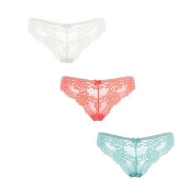 Mixed Laced Brazilian Briefs 3 Pack