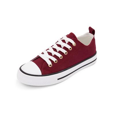 Burgundy Classic Canvas Trainers