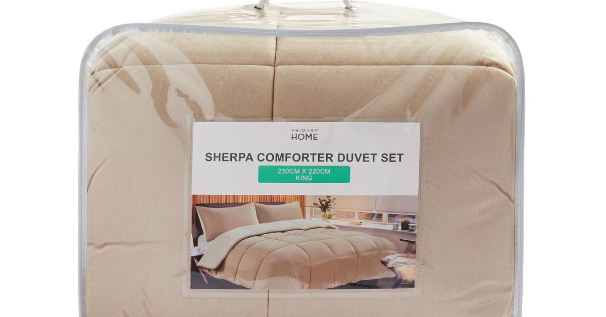Beige Sherpa Comforter King Duvet Set, Primark Duvet Cover Set King Size