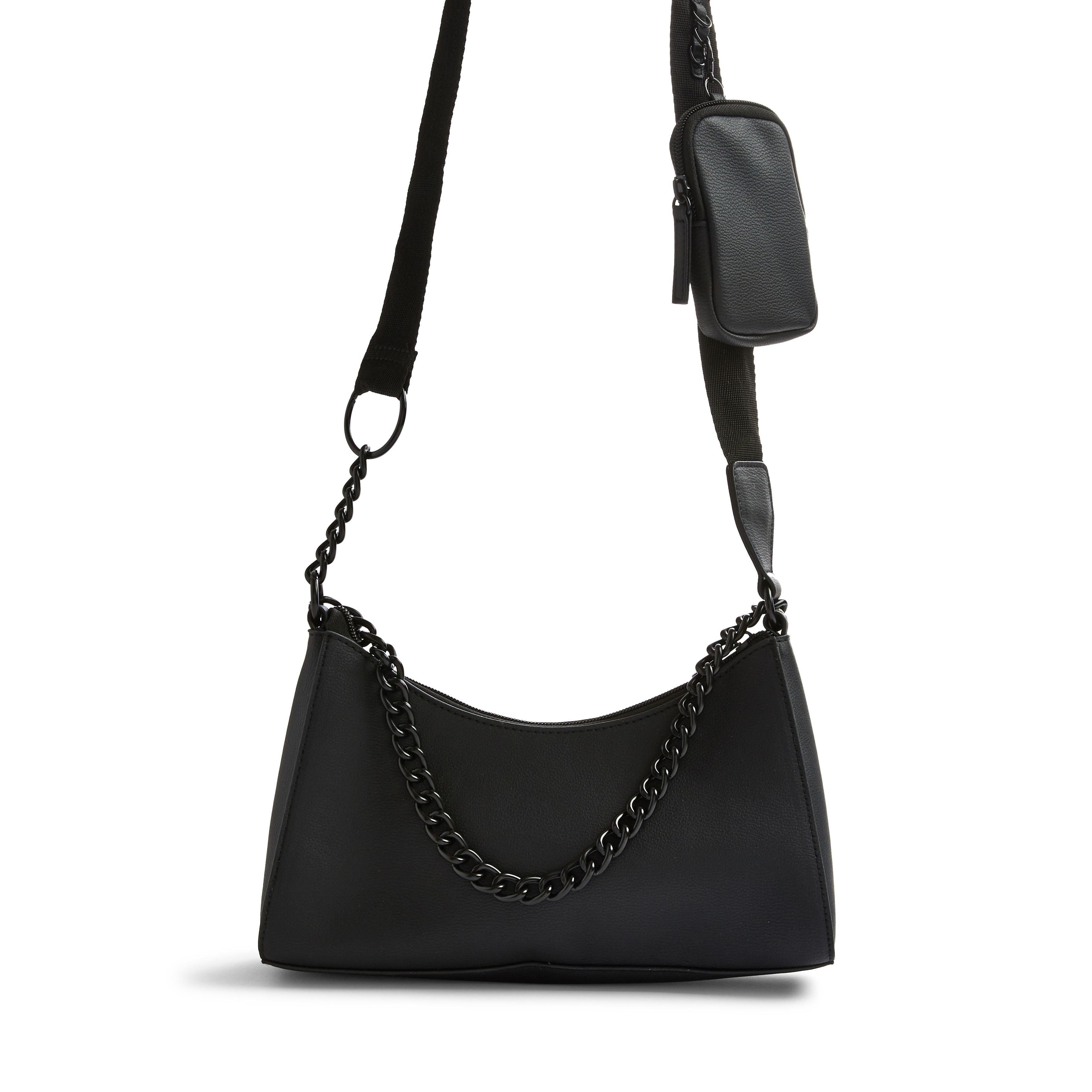Black Faux PU Leather Curve Multifunctional Crossbody Bag | Crossbody ...