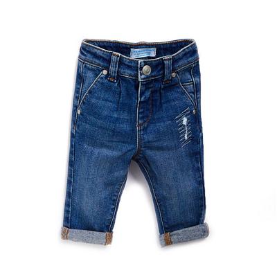 Jeans skinny blu chiaro effetto morbido in denim da bimbo