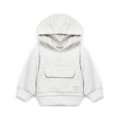 Siv pulover s kapuco za dojenčke