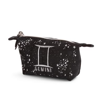 Black Velvet Gemini Star Sign Makeup Bag