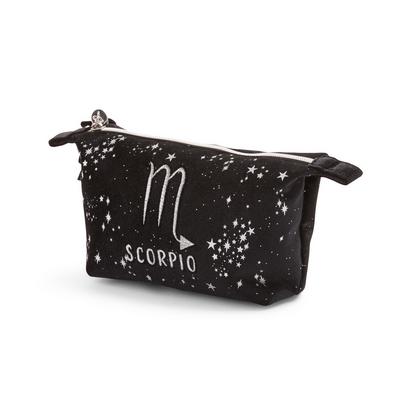 Schwarze „Sternzeichen Skorpion“ Make-up-Tasche aus Samt
