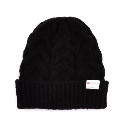 Black Knitted Thinsulate Beanie Hat