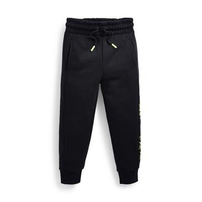 Younger Boy Black Unreal Printed Joggers