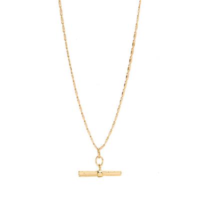 Gold Plated T-Bar Chain Necklace
