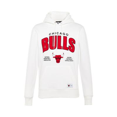 Sweat à capuche blanc à col large NBA Chicago Bulls