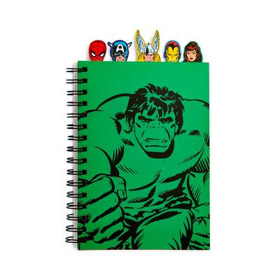 Grünes „Marvel Hulk“ A5-Notizbuch mit Registerkarten