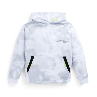 Lichtgrijze hoodie met print voor jongens