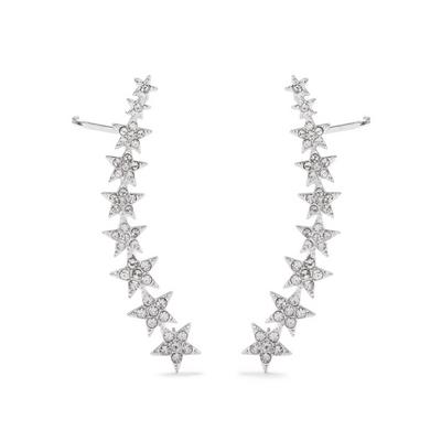 Silvertone Diamante Star Ear Cuffs 2 Pack