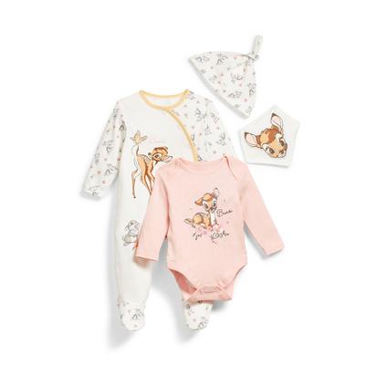Newborn Baby Girl Multicolour Disney Bambi Starter Set 4 Piece