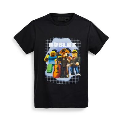 Older Boy Black Roblox Print T-Shirt