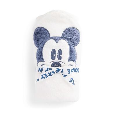 Newborn Baby Boy White Disney Mickey Mouse Hooded Towel