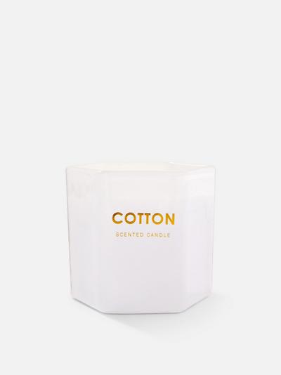 COTTON Hexagon-Shaped Glass Candle
