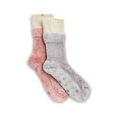 Bequeme Chenille-Socken für Mädchen, 2er-Pack