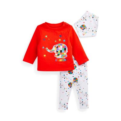Newborn Baby Unisex Red Elmer Leisure Suit Set 3 Piece