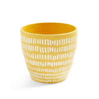 Gelber Keramik-Blumentopf