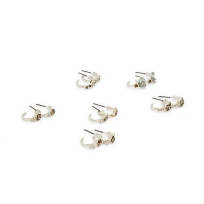 6-Pack Silvertone Celestial Huggie Earrings