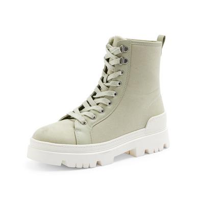 Olive Canvas Hiker Boots