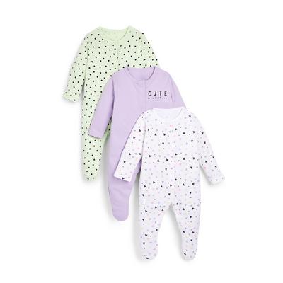 Baby Mixed Print Sleepsuit 3 Pack