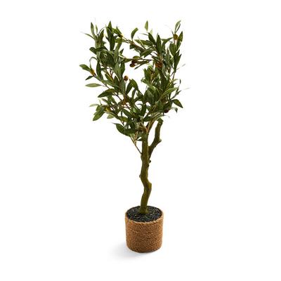 Faux Olive Tree In Rope Pot
