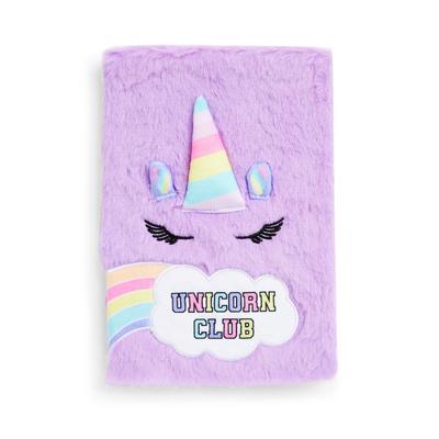 Purple Unicorn Fluffy Notebook A5