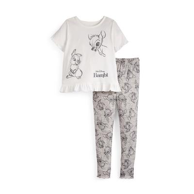 Grey Disney Sketch Ribbed Pyjamas Set