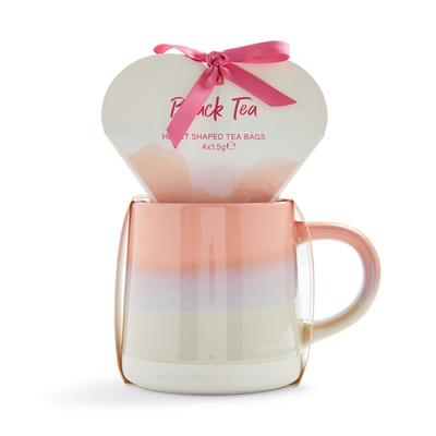 Heart Shaped Tea Bags And Mug Gift Set