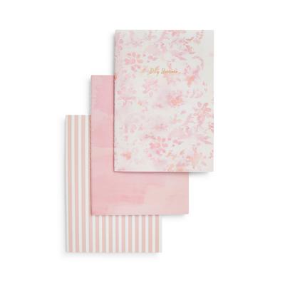 Roze A5-notitieboeken voor thuiswerk, set van 3