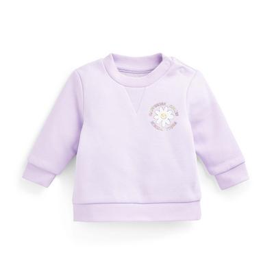 Suéter lila con cuello redondo para bebé niña