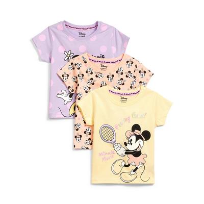3 T-shirt multicolore Minnie Disney da bimba