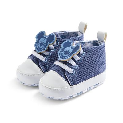 Blauwe hoge Disney Mickey Mouse-sneakers voor babyjongens