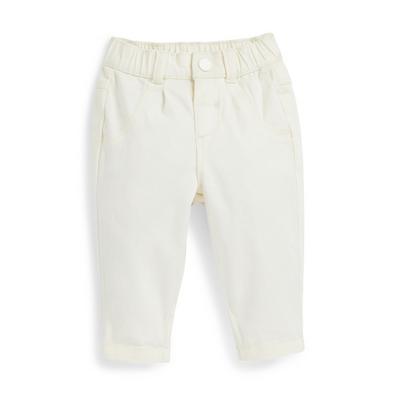 Baby Girl Cream Relaxed Twill Trousers