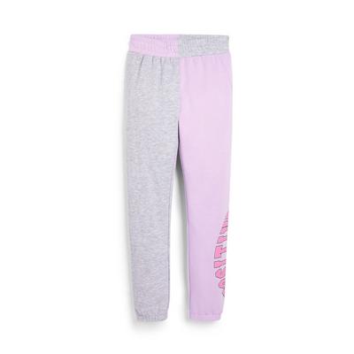 Older Child Grey And Pink Colour Block Joggers
