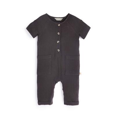 Baby Charcoal Grey Cheesecloth Jumpsuit