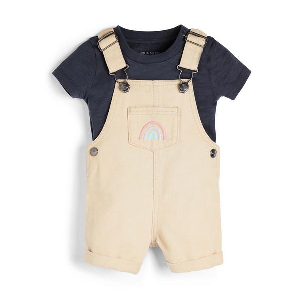 Baby Charcoal Gray T-Shirt And Overalls