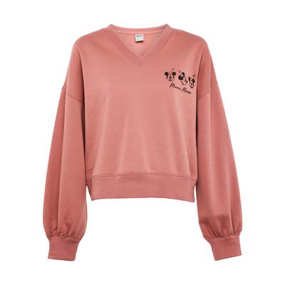 Burnt Pink Disney Minnie Mouse V-Neck Sweater