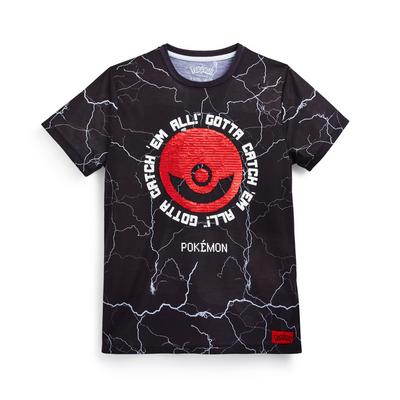 Camiseta negra de Pokémon para niño mayor