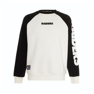 Zwart-witte NFL Las Vegas Raiders-sweater met ronde hals