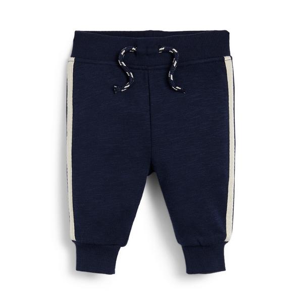 Baby Boy Navy Side Striped Joggers