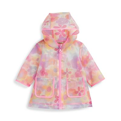 Baby Girl Floral Print Raincoat