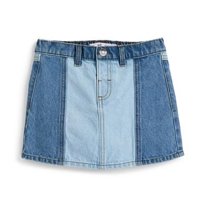 Younger Child Blue Patchwork Denim Skirt