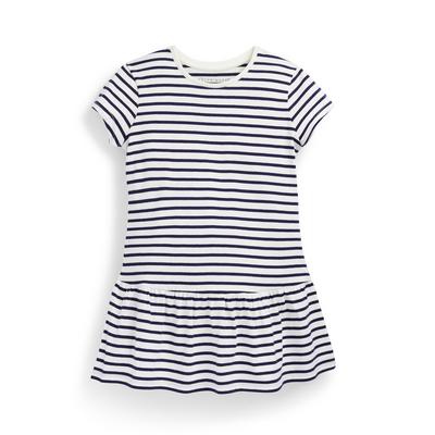 Younger Girl Navy Striped Jersey Dress