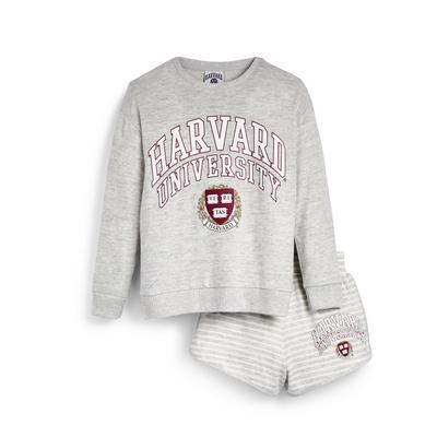 Grijze comfortabele Harvard-set voor meisjes, tweedelig