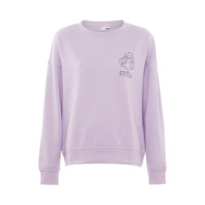 Sweat-shirt lilas ras du cou Disney Lilo et Stitch