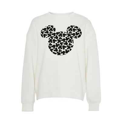 Monochromatyczny sweter z okrągłym dekoltem i motywem Myszki Miki z Disneya