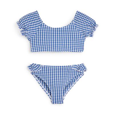 Younger Child Blue Gingham Swimsuit 2 Piece