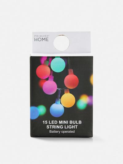 Lichtsnoer met 15 meerkleurige mini-ledlampjes