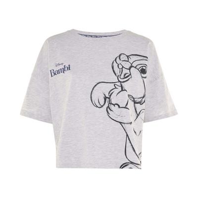 Gray Disney Bambi Sketch Box Shaped T-Shirt